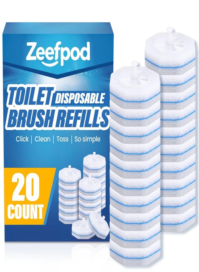 Zeefpod Toilet Cleaner Refill Pads, Disposable Toilet Bowl Cleaner Refill for Toilet Cleaner Wand, Single-Use Hygienic Scrubber Heads, 20 Count - Image 1